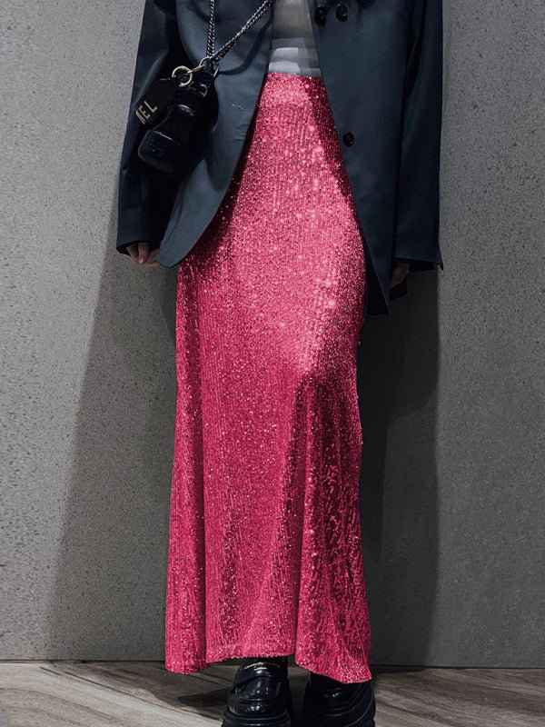 Long sleeve top long skirt sequin suit - ElegantAlpha®