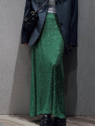 Long sleeve top long skirt sequin suit - ElegantAlpha®