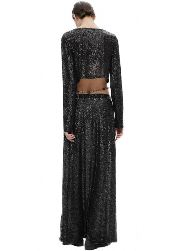 Long sleeve top long skirt sequin suit - ElegantAlpha®