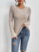 Long sleeve v - neck sweater - ElegantAlpha®