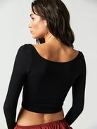 Long - sleeved navel - baring T - shirt - ElegantAlpha®