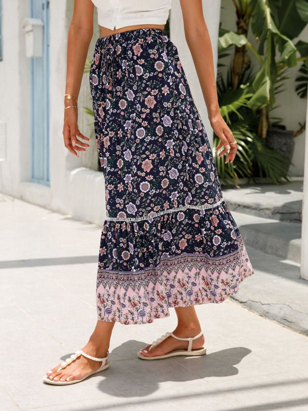 Maxi Cotton Bohemian Beach Resort Skirt - ElegantAlpha®