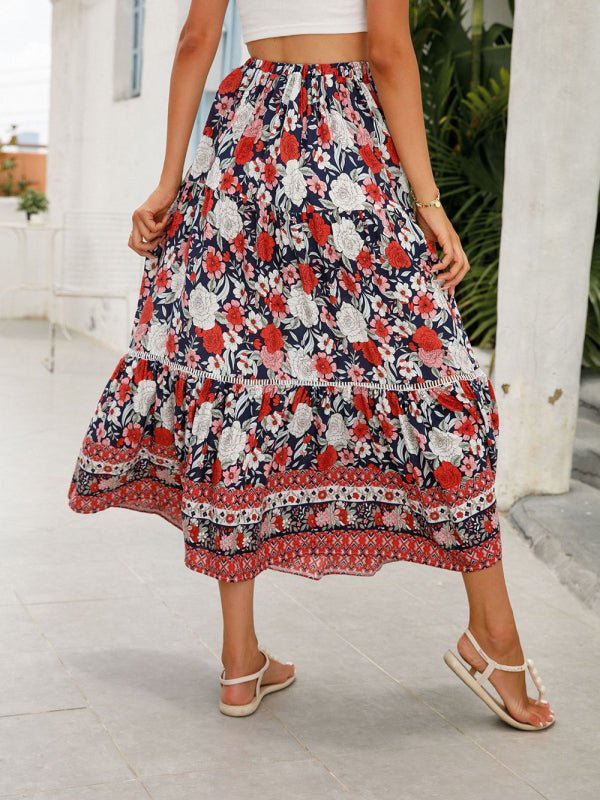 Maxi Cotton Bohemian Beach Resort Skirt - ElegantAlpha®