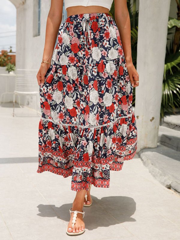 Maxi Cotton Bohemian Beach Resort Skirt - ElegantAlpha®