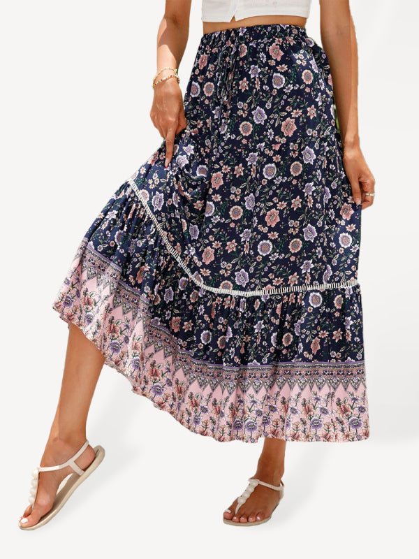 Maxi Cotton Bohemian Beach Resort Skirt - ElegantAlpha®