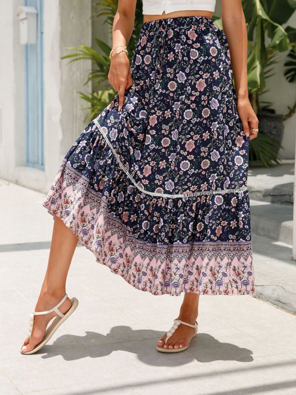 Maxi Cotton Bohemian Beach Resort Skirt - ElegantAlpha®