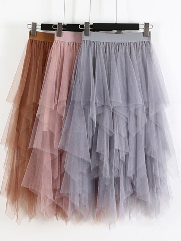 Mesh high waist mid - length fairy skirt - ElegantAlpha®