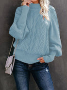 Mid Collar Loose Solid Color Sweater - ElegantAlpha®