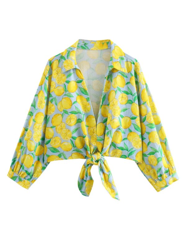 New leisure holiday lemon print shorts suit - ElegantAlpha®