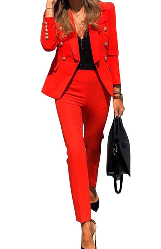 New Solid Color Fashion Two-Piece Suit - ElegantAlpha®