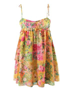 Niche color - block floral sling dress with - ElegantAlpha®