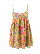 Niche color - block floral sling dress with - ElegantAlpha®