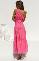 One Shoulder Gathered Long Dress - ElegantAlpha