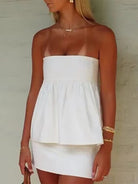 One - shoulder pleated tube top - ElegantAlpha