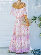 One - shoulder printed long swing dress - ElegantAlpha®