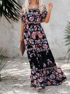 One - shoulder printed long swing dress - ElegantAlpha®