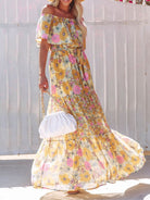 One - shoulder printed long swing dress - ElegantAlpha®