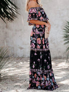 One - shoulder printed long swing dress - ElegantAlpha®