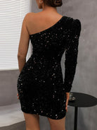 One Shoulder Sequin Dress - ElegantAlpha®