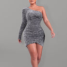 One Shoulder Sequin Dress - ElegantAlpha®