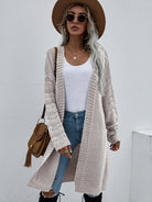 Open Knit Long Sleeve Cardigan - ElegantAlpha®