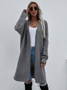 Open Knit Long Sleeve Cardigan - ElegantAlpha®