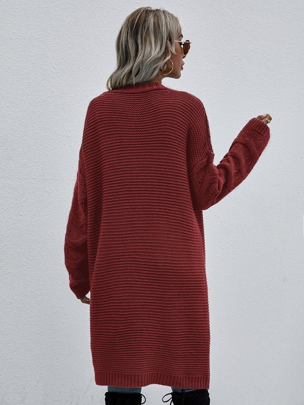 Open Knit Long Sleeve Cardigan - ElegantAlpha®