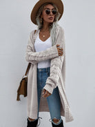 Open Knit Long Sleeve Cardigan - ElegantAlpha®