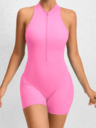 Peach hips one - piece quick - drying pleated fitness Jumpsuit - ElegantAlpha