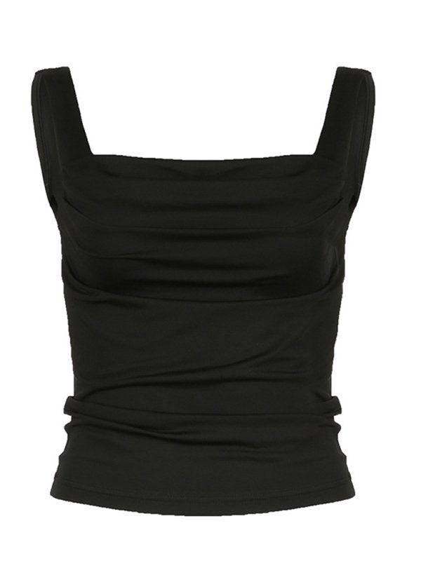 Pleated Design Versatile Simple Camisole - ElegantAlpha