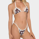 Printed Bikini with Trimmed Edges and Thong Bottom - ElegantAlpha®