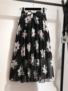 Printed Chiffon Swing Midi Skirt - ElegantAlpha®