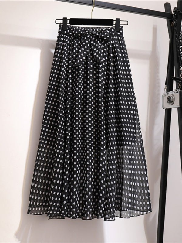 Printed Chiffon Swing Midi Skirt - ElegantAlpha®