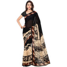 Printed Faux Georgette Black1 Color Saree - ElegantAlpha