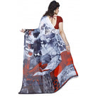 Printed Faux Georgette Black2 Color Saree - ElegantAlpha