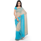 Printed Faux Georgette Blue3 Color Saree - ElegantAlpha