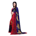 Printed Faux Georgette Blue4 Color Saree - ElegantAlpha