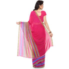 Printed Faux Georgette Pink2 Color Saree - ElegantAlpha