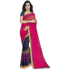 Printed Faux Georgette Pink4 Color Saree - ElegantAlpha