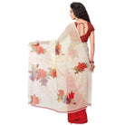 Printed Faux Georgette Red1 Color Saree - ElegantAlpha