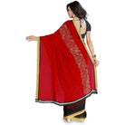 Printed Faux Georgette Red4 Color Saree - ElegantAlpha