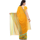 Printed Faux Georgette Yellow2 Color Saree - ElegantAlpha