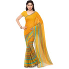 Printed Faux Georgette Yellow2 Color Saree - ElegantAlpha