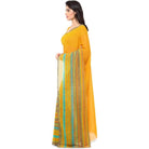 Printed Faux Georgette Yellow2 Color Saree - ElegantAlpha