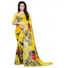 Printed Faux Georgette Yellow4 Color Saree - ElegantAlpha