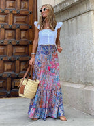 Printed long ruffled skirt - ElegantAlpha®