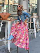 Printed long ruffled skirt - ElegantAlpha®