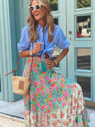 Printed long ruffled skirt - ElegantAlpha®