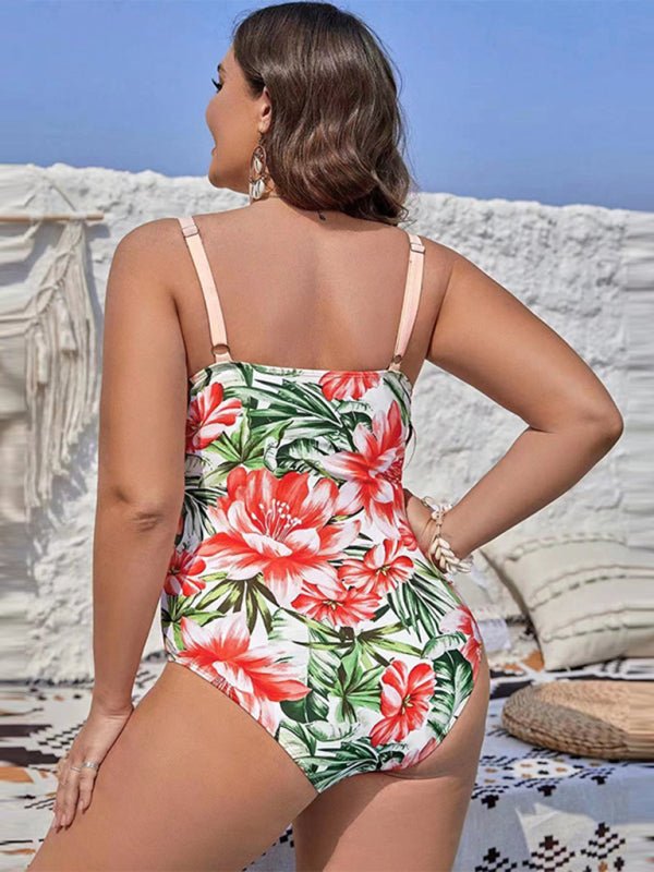 Printed strappy one - piece swimsuit - ElegantAlpha