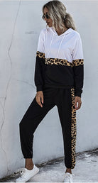 PS-Leopard Print Sweatshirt Set - ElegantAlpha®